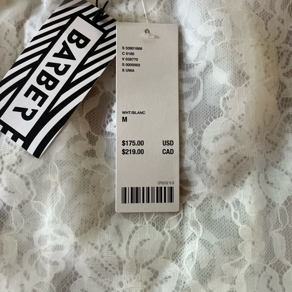 NWT BARBER BABE ON BOARD Elegant Cream Lace Ruffle Top Size Medium - Picture 7 of 14